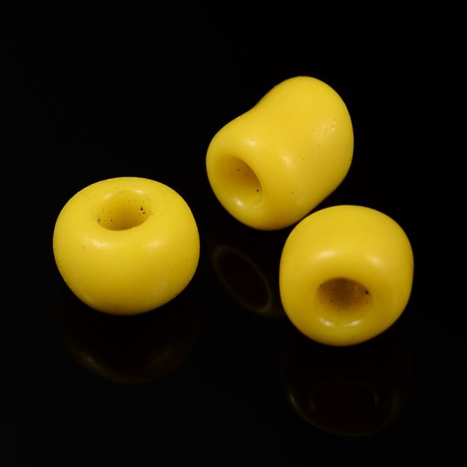 Rocaille opaque  8/0  ,3 mm , jaune (20g)