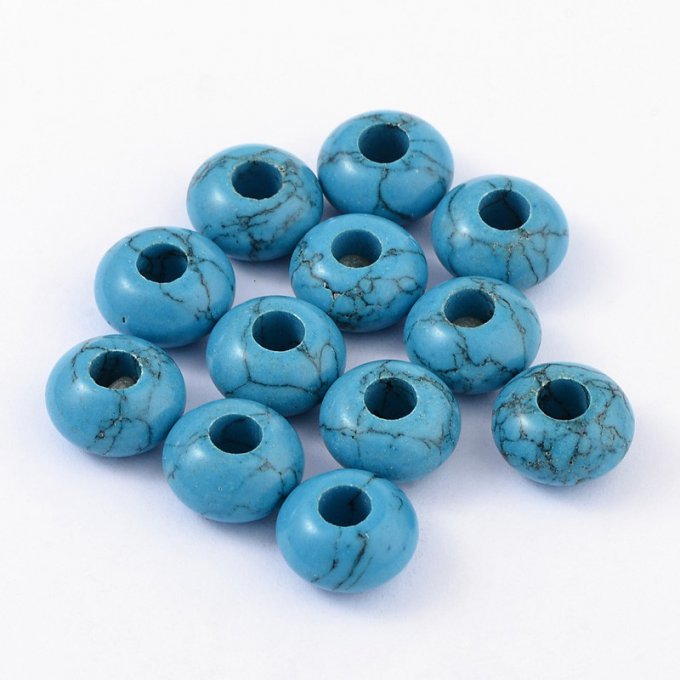 Perle Européenne en turquoise Ø 14 mm  bleu 