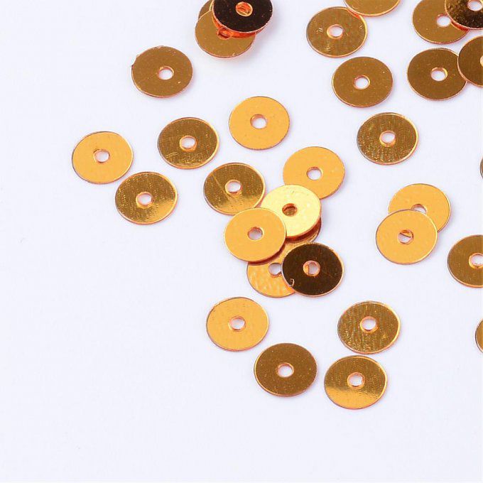 Paillettes / sequins forme rond/plat  diamètre 5mm couleur or (env 1000)