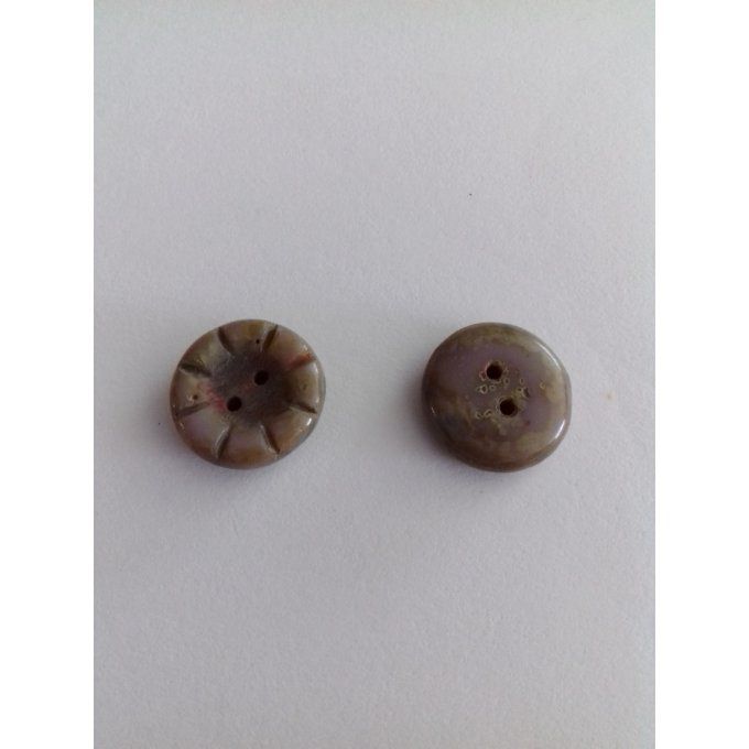 Perle de verre de Bohème   Button Violet, Opaque 5x14mm