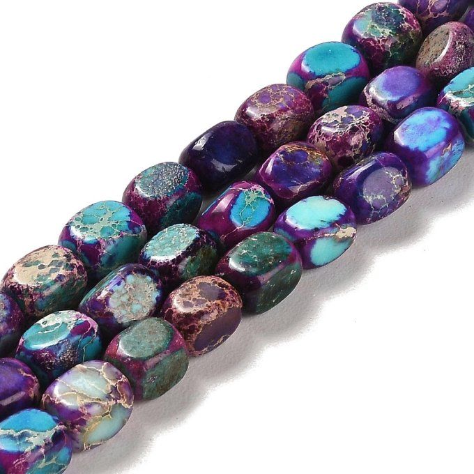 Perles en Dolomite naturelle de forme cuboïde 7~7.5x5~5.5x5~5.5mm couleur violet