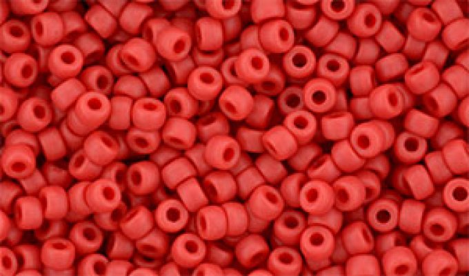 Perles de rocaille Matubo  8/0  3.1x2.10mm Matt opaque red (x10g)