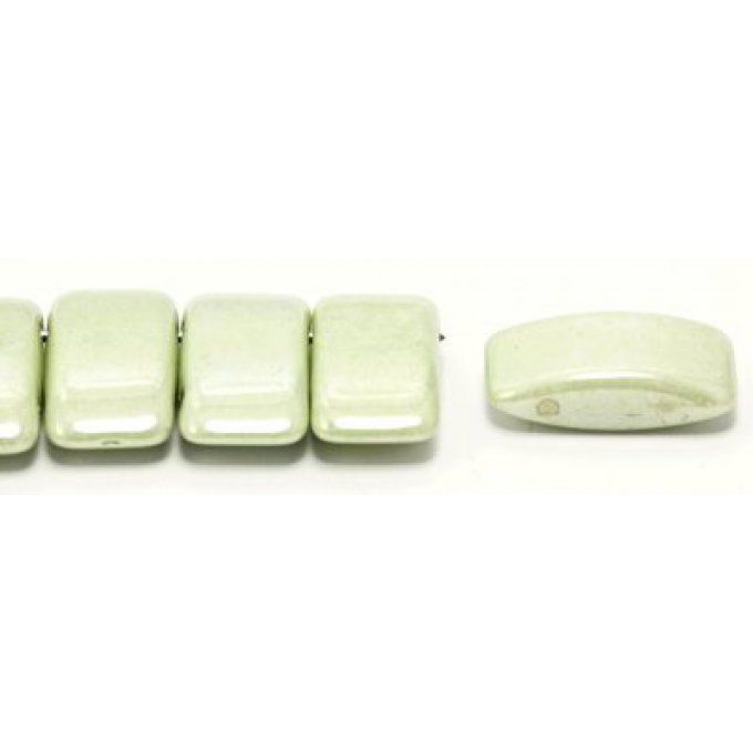 10 perles Carrier bead de Bohème  9x17mm Light Green Luster