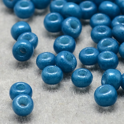 Rocaille aspect verni 11/0  2x1.5 mm bleu acier (20g)
