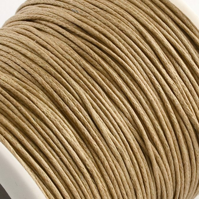 Cordon coton ciré Ø 1mm beige (Burlywood)