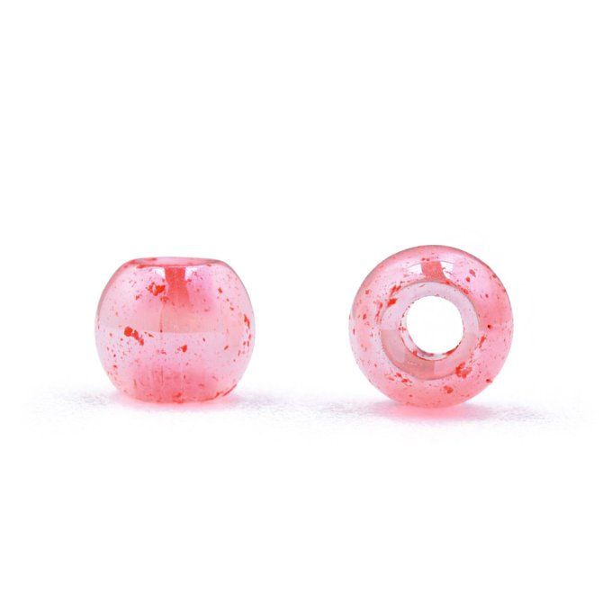 Rocaille ronde 4mm imitation jade  couleur Corail (20g)  