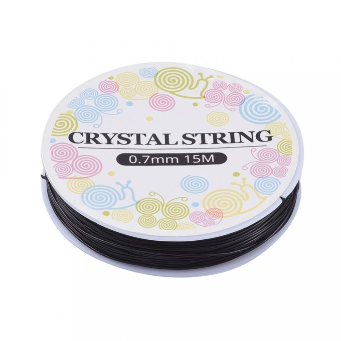 Cordon élastique Cristal Ø 0.7mm noir 15m   (x1) 