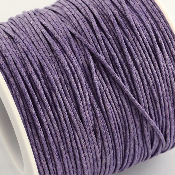 Cordon coton ciré Ø 1mm violet foncé
