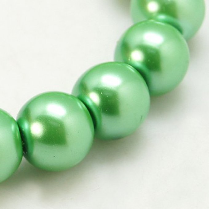 Perles rondes ,nacrées ,8 mm, aigue-marine (x15)