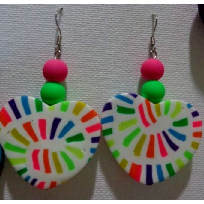 Perles de verre fluo diamètre 12 mm vert  (x10)