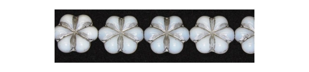 Perle en verre de Bohème en forme de fleur , 16mm ,   02010/54201 
