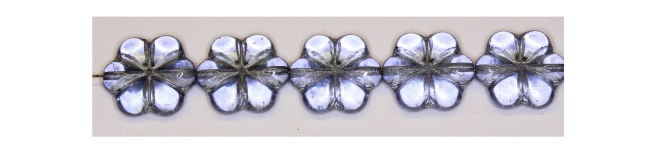 Perle en verre de Bohème en forme de fleur , 16mm ,   20210/54201