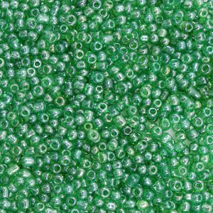 Rocaille ronde transparente  12/0  1.9mm vert jade (20g) 