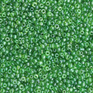 Rocaille ronde transparente  12/0  1.9mm vert olive (20g)