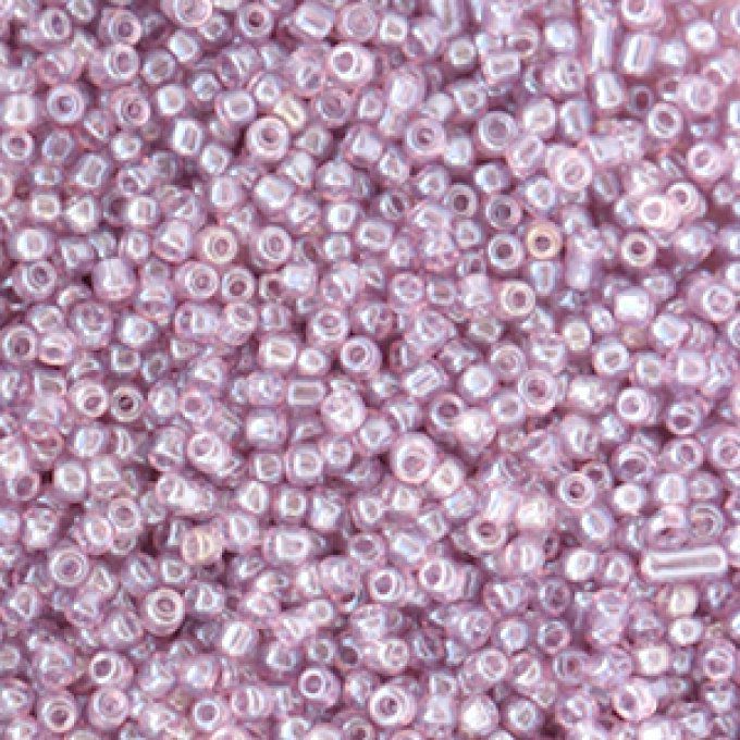Rocaille ronde transparente  12/0  1.9mm violet purple clair AB (20g) 