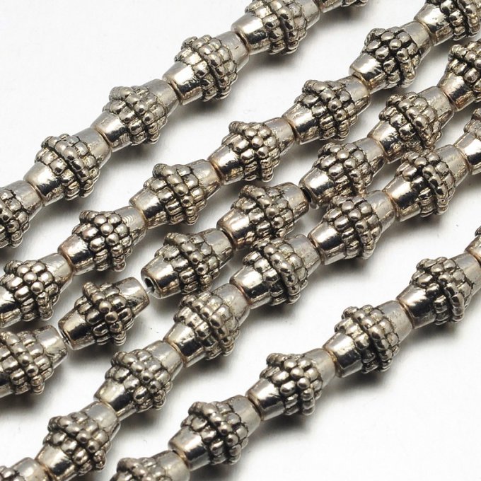 Perles métalliques Ø10mm forme toupie  (x10)