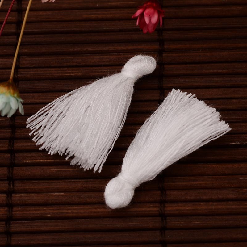 Pompons en fil de coton paquet de 5 blanc