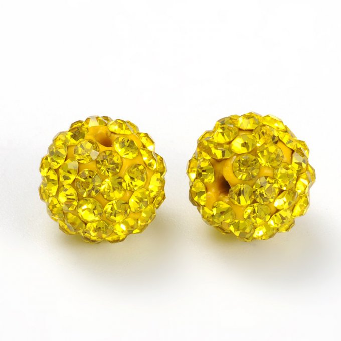 Perle en argile polymère avec strass ,citrine