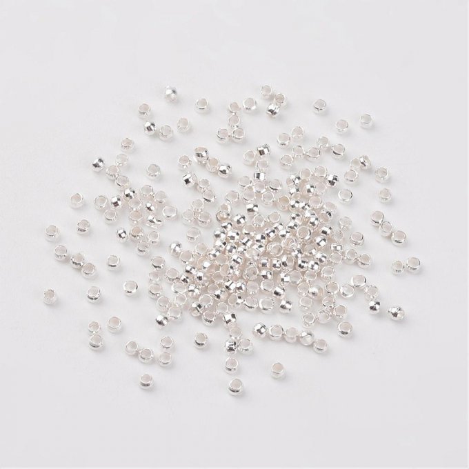 Perles à écraser  Ø 2x1.2mm argent (env 650/700))
