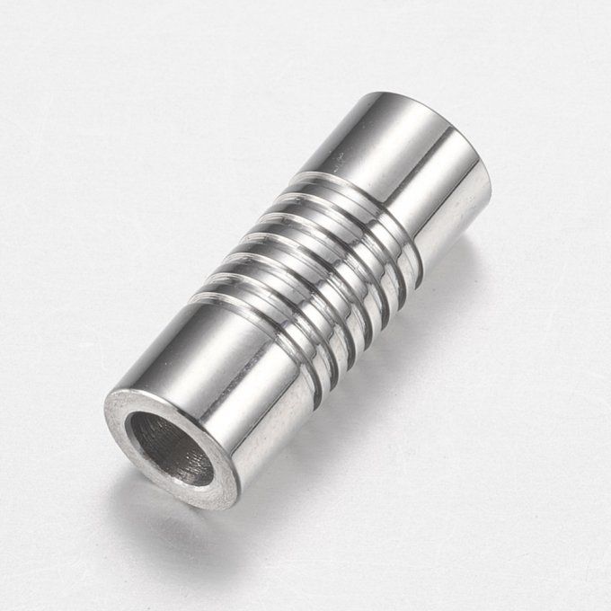 Fermoir magnétique en acier inoxydable forme de colonne 18x7mm