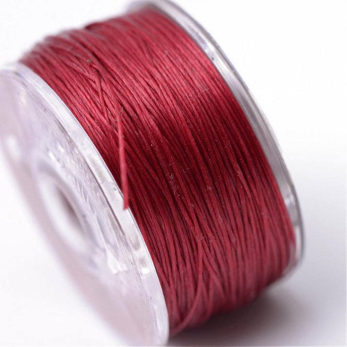 Fil polyester enduit pour rocaille Ø 0.1mm rouge brique