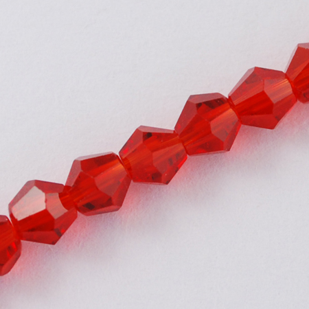 Perles facettées , forme toupie  6x6mm rouge (x50)