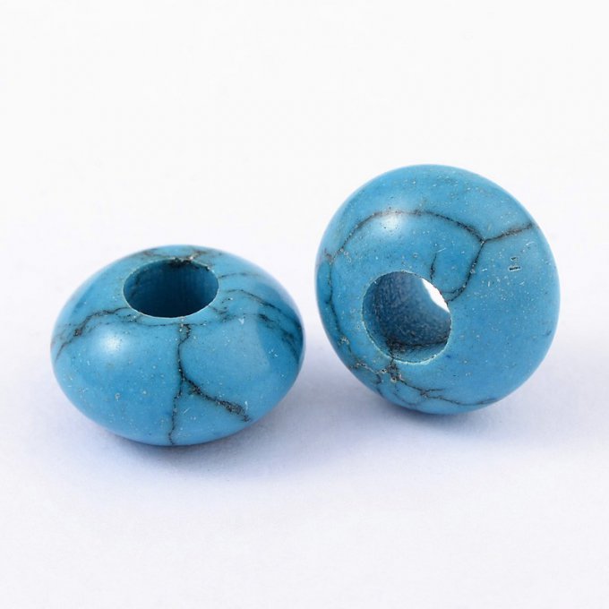 Perle Européenne en turquoise Ø 14 mm  bleu 