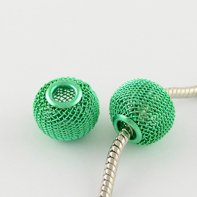 Perles en maille métallique Ø16mm couleur verte