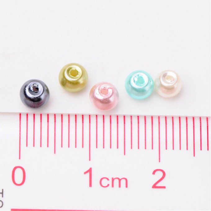 Mélange de 400 perles nacrées Ø4mm Pastel