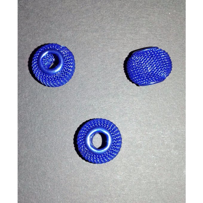 Perles en maille métallique Ø 14mm  bleu foncé