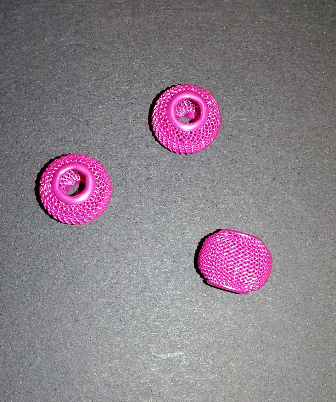 Perles en maille métallique Ø 14mm  rose