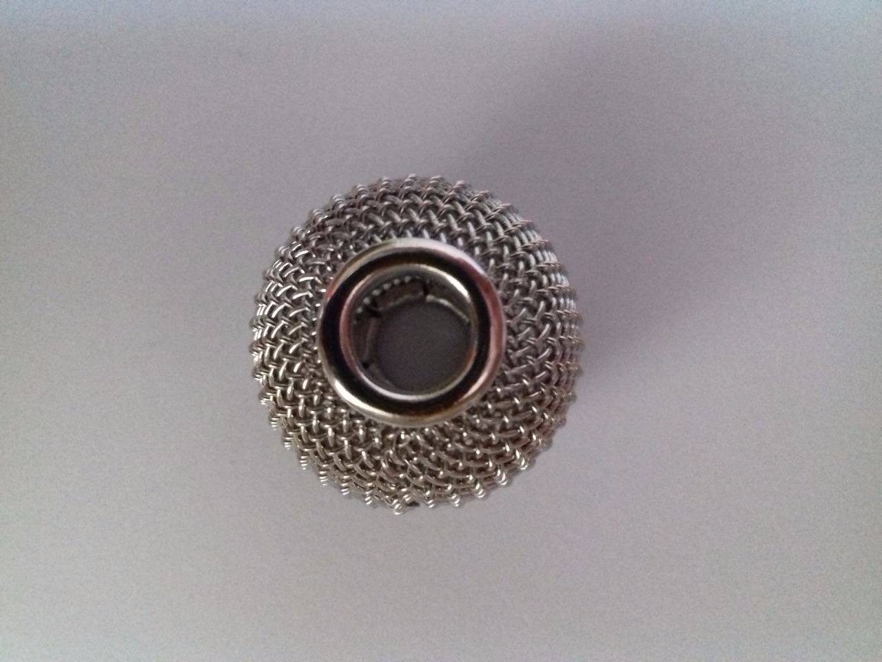 Perle en maille métallique diamètre 20x18mm couleur platine