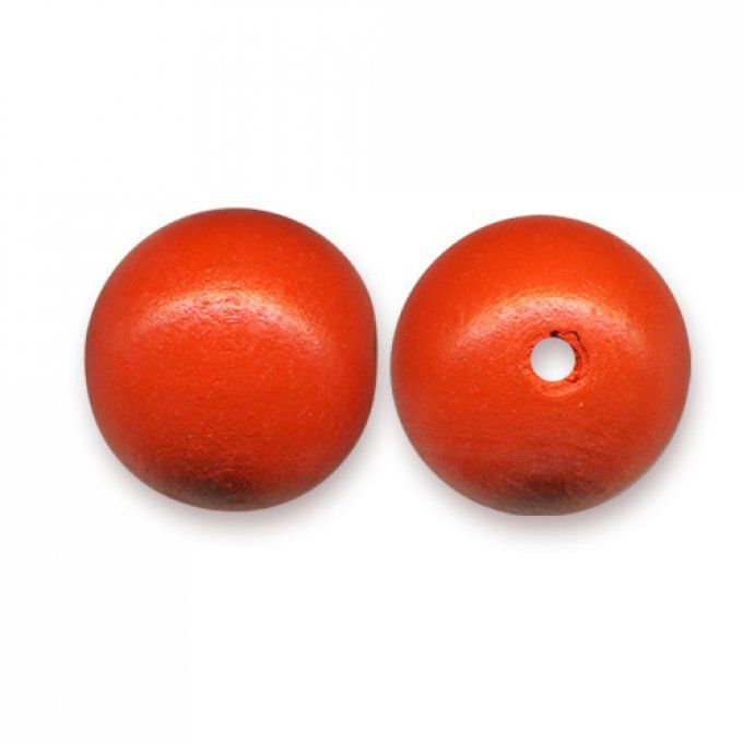 Perle ronde en bois Ø 16mm tomate