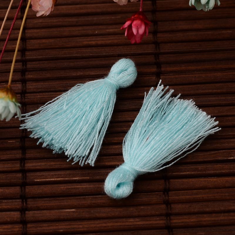 Pompons en fil de coton paquet de 5 bleu ciel