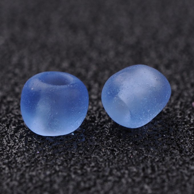 Rocaille 4mm,givrées, bleuet (20g)