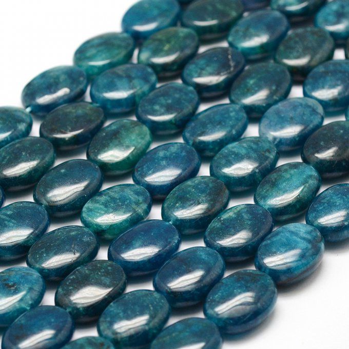 Perle en apatite bleue naturelle 14x10x5mm