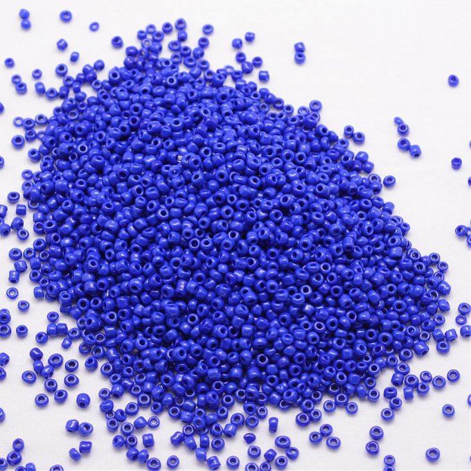 Rocaille opaque  15/0 , Ø1.3-1.5mm bleu  (20g)