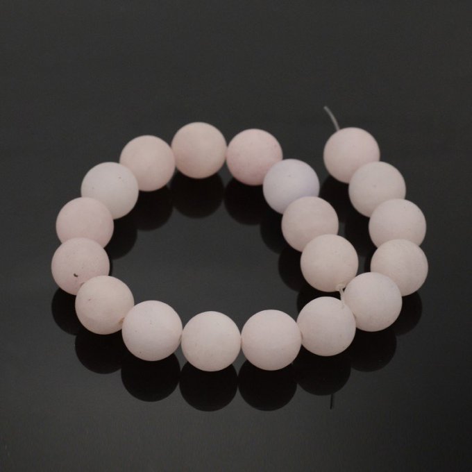 Perle ronde en quartz rose mat naturel  10mm 