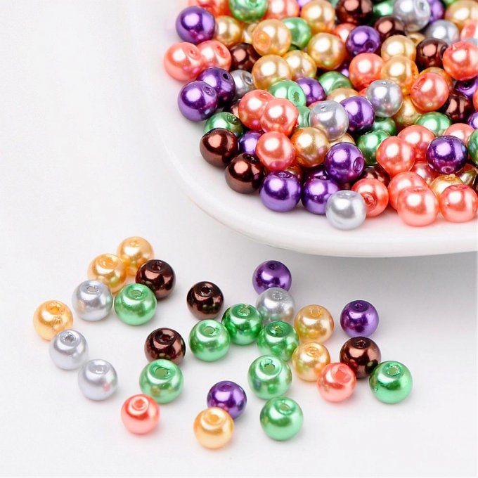 Mélange de 400 perles nacrées Ø4mm Halloween