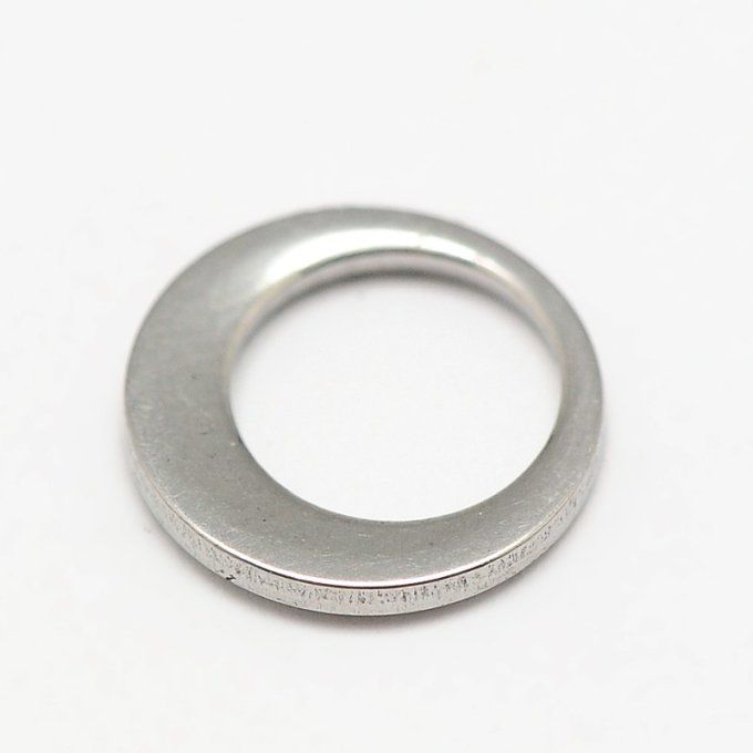 Pendentif en inox 316 en forme d'anneau  10x7x1mm couleur inox 