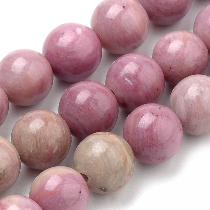 Perle ronde en rhodonite naturelle 8mm