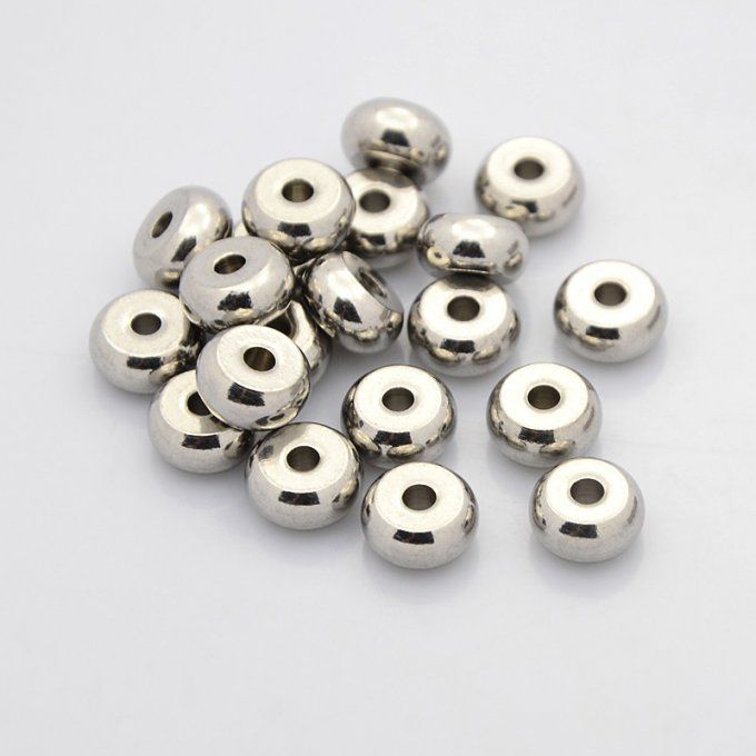 Séparateur de perles en inox 304 en forme de rondelle 10x5mm