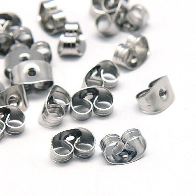 Embouts pour clous d'oreilles en acier inoxydable 304 (x5 paires)