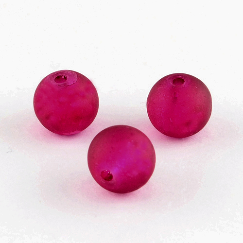 Perles en verre transparent givré Ø10mm violet (x25)