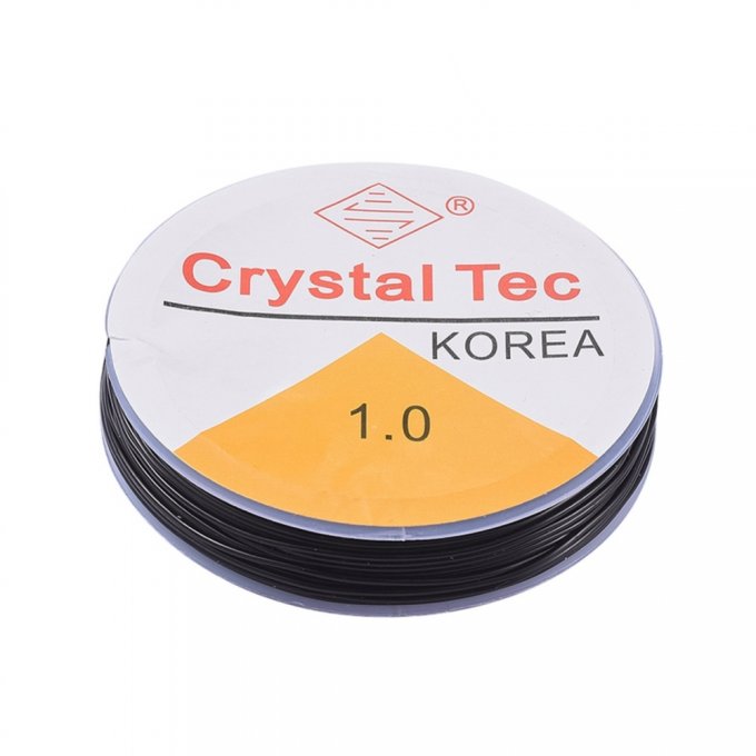 Cordon élastique Cristal  Ø 1mm  noir  10m   (x1) 