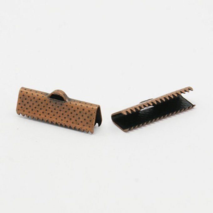 10 Pinces ruban à griffes 20x8x5 mm couleur cuivre