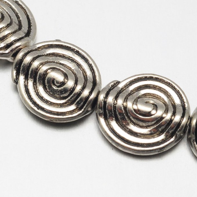 Perle métallique  Ø11.5mm forme spirale 