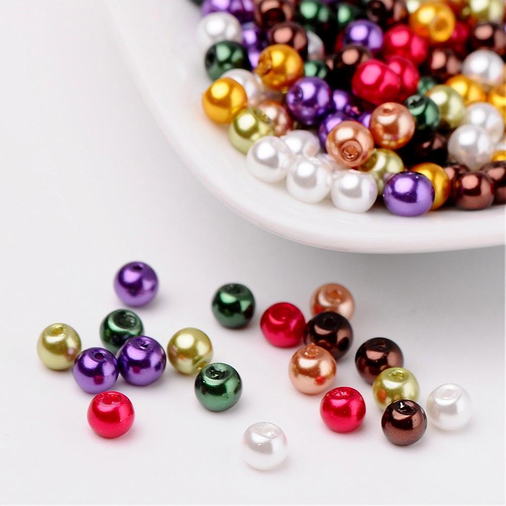Mélange de 400 perles nacrées Ø4mm Multicolore
