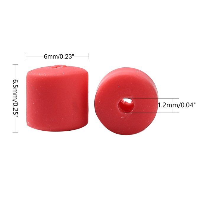 Perles Heishi en pâte polymère 6.5x6mm (x1 chapelet) couleur rouge