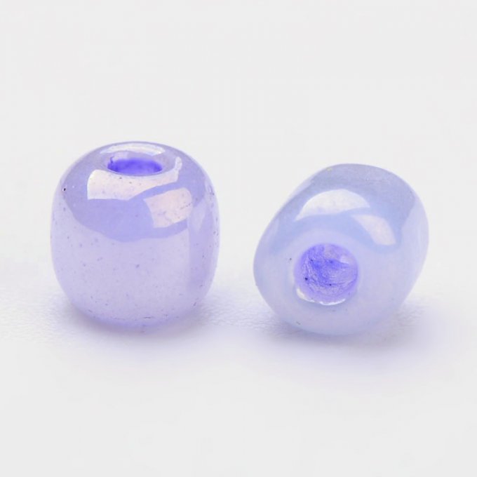 Rocaille ronde  6/0  4mm,ceylon , lilas  (20g)